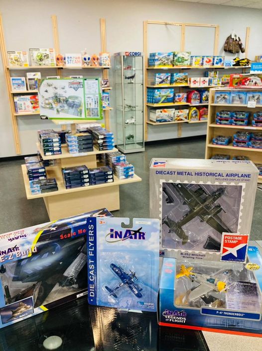 various airplane models at the Fly Buy Gift Shop