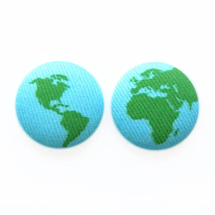 Earth Button Earrings Large
