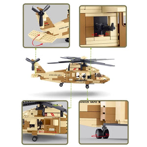 Black Hawk Helicopter Brick Building Kit