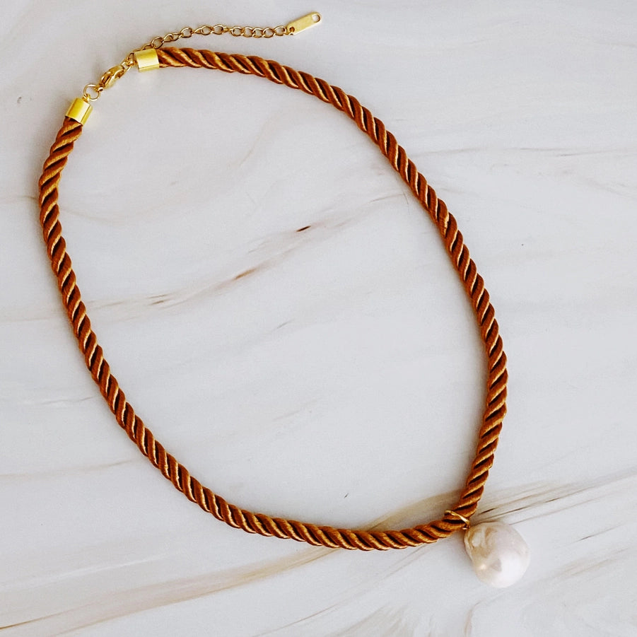 Baroque Pearl On Rope Necklace