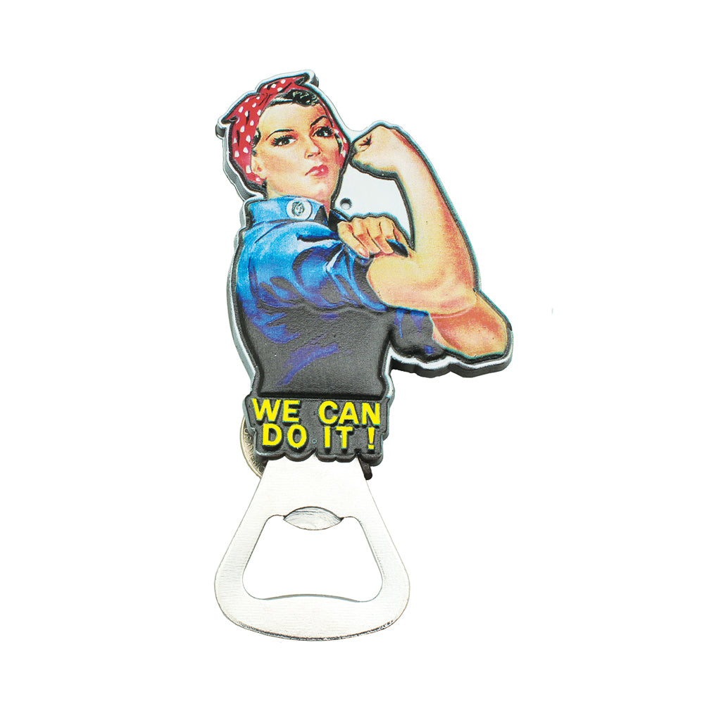 Rosie the Riveter Bottle Opener Magnet