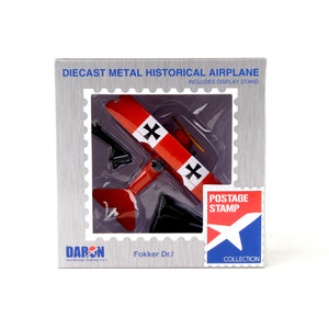 Postage Stamp Fokker Dr.1 Red Baron Diecast Collectible