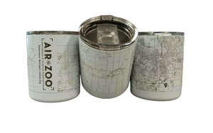 Air Zoo Map Insulated Travel Cup - White
