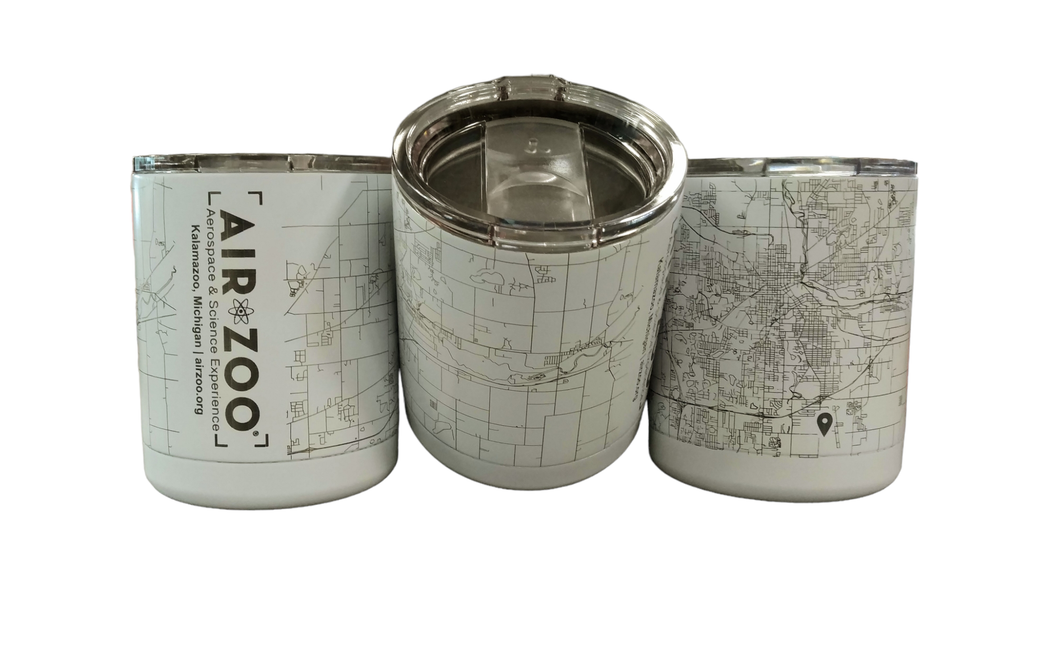 Air Zoo Map Insulated Travel Cup - White