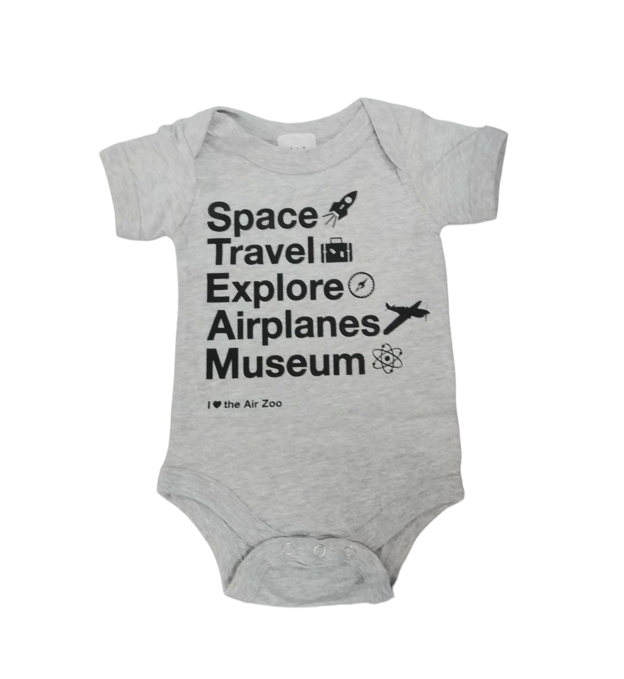 Air Zoo STEAM Baby Onesie - Grey