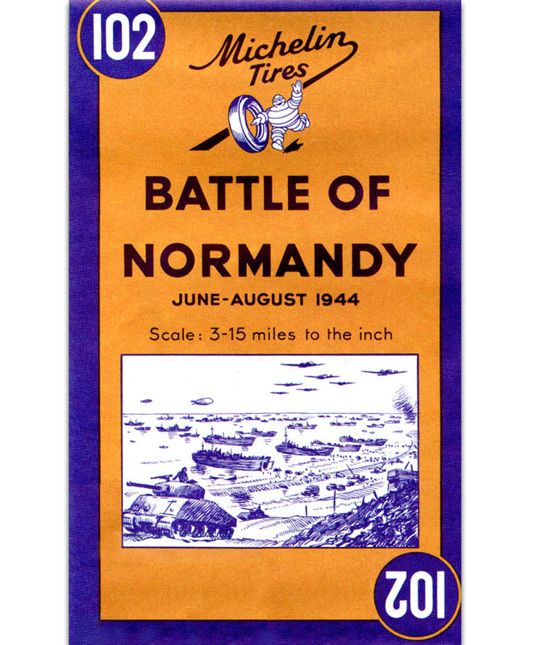 WWII Reproduction Normandy Map